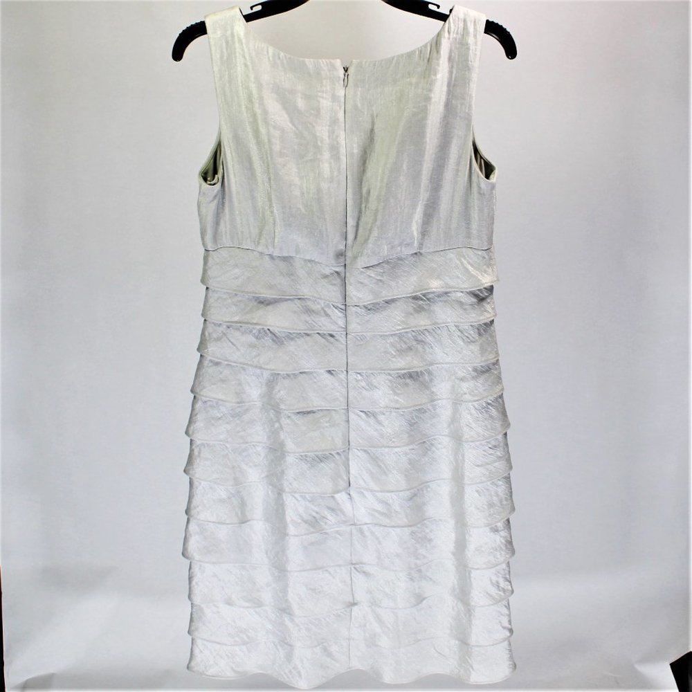 London Time | Silver Layered Ruffle Dress - Picture 7 of 7